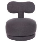 ΣΚΑΜΠΟ ΜΕ ΠΛΑΤΗ ΠΕΡΙΣΤΡΕΦΟΜΕΝΟ KRIVIO HM9775.01 ΓΚΡΙ TEDDY ΥΦΑΣΜΑ 52x53x60Yεκ. - Image 3