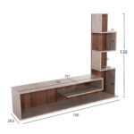 ΣΥΝΘΕΤΟ ΤΗΛΕΟΡΑΣΗΣ EDELIE HM8908.14 ΜΕΛΑΜΙΝΗ ΓΚΡΙ STONE TEXTURE-ΦΥΣΙΚΟ 150x29,5x120Υεκ. - Image 2