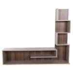 ΣΥΝΘΕΤΟ ΤΗΛΕΟΡΑΣΗΣ EDELIE HM8908.14 ΜΕΛΑΜΙΝΗ ΓΚΡΙ STONE TEXTURE-ΦΥΣΙΚΟ 150x29,5x120Υεκ. - Image 3