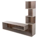 ΣΥΝΘΕΤΟ ΤΗΛΕΟΡΑΣΗΣ EDELIE HM8908.14 ΜΕΛΑΜΙΝΗ ΓΚΡΙ STONE TEXTURE-ΦΥΣΙΚΟ 150x29,5x120Υεκ. - Image 4