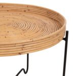 ΤΡΑΠΕΖΑΚΙ ΒΟΗΘΗΤΙΚΟ FLY HM7907 RATTAN ΦΥΣΙΚΟ ΧΡΩΜΑ-ΜΕΤΑΛΛΙΚΗ ΒΑΣΗ ΜΑΥΡΗ Φ50x40Υεκ. - Image 4