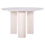 ΤΡΑΠΕΖΙ ΣΤΡΟΓΓΥΛΟ DORIK HM9768.01 MDF ΛΕΥΚΟ ΜΑΡΜΑΡΟ-MDF ΠΟΔΙΑ Φ120x77Υεκ. - Image 3