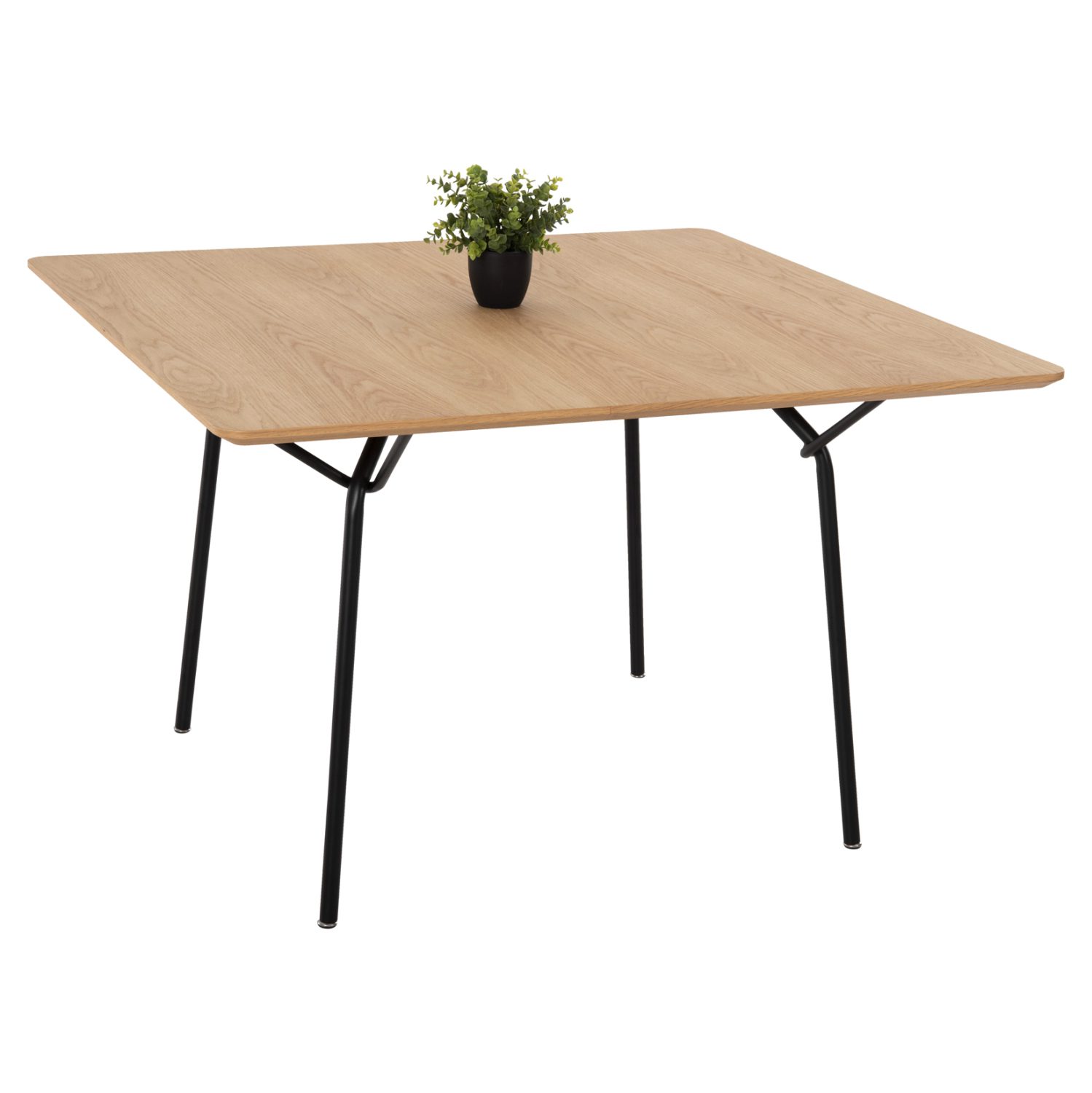 trapezi-trapezarias-fb9961401-mdf-me-kap ΤΡΑΠΕΖΙ ΤΡΑΠΕΖΑΡΙΑΣ TRENK HM9614.01 MDF ΜΕ ΚΑΠΛΑΜΑ ΔΡΥΟΣ ΦΥΣΙΚΟ-ΜΑΥΡΟ ΜΕΤΑΛΛΟ 120x120x75Υεκ. - Image 1