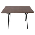 ΤΡΑΠΕΖΙ ΤΡΑΠΕΖΑΡΙΑΣ TRENK HM9614.02 MDF ΜΕ ΚΑΠΛΑΜΑ ΔΡΥΟΣ ΚΑΡΥΔΙ-ΜΑΥΡΟ ΜΕΤΑΛΛΟ 120x120x75Υεκ. - Image 3