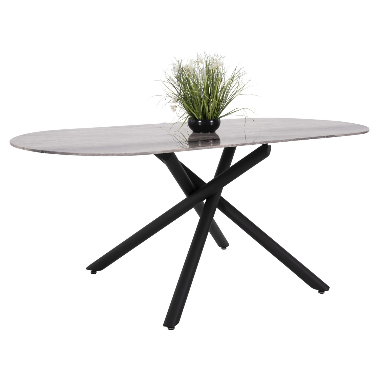 trapezi-trapezarias-fb9977002-12mmkerami ΤΡΑΠΕΖΙ ΤΡΑΠΕΖΑΡΙΑΣ PRENTIS HM9770.02 12mmΚΕΡΑΜΙΚΟ ΜΑΥΡΟ ΜΑΡΜΑΡΟ-ΜΑΥΡΟ ΜΕΤΑΛΛΟ 180x90x76Υ εκ. - Image 1