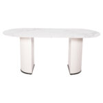 ΤΡΑΠΕΖΙ ΤΡΑΠΕΖΑΡΙΑΣ CORBY HM9771.01 12mmΚΕΡΑΜΙΚΟ ΛΕΥΚΟ ΜΑΡΜΑΡΟ-MDF ΛΕΥΚΟ 180x90x76Υ εκ. - Image 3