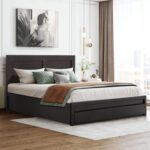 ΚΡΕΒΑΤΙ ΜΕΛΑΜΙΝΗΣ CAPRI HM399.11 ΜΕ 2ΣΥΡΤΑΡΙΑ-WENGE- ΓΙΑ ΣΤΡΩΜΑ 160x200εκ. - Image 2
