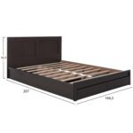 ΚΡΕΒΑΤΙ ΜΕΛΑΜΙΝΗΣ CAPRI HM399.11 ΜΕ 2ΣΥΡΤΑΡΙΑ-WENGE- ΓΙΑ ΣΤΡΩΜΑ 160x200εκ. - Image 3