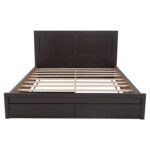 ΚΡΕΒΑΤΙ ΜΕΛΑΜΙΝΗΣ CAPRI HM399.11 ΜΕ 2ΣΥΡΤΑΡΙΑ-WENGE- ΓΙΑ ΣΤΡΩΜΑ 160x200εκ. - Image 4