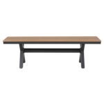 ΠΑΓΚΑΚΙ ΑΛΟΥΜΙΝΙΟΥ TAWNEE HM6038.01 ΑΝΘΡΑΚΙ ΜΕ POLYWOOD ΚΑΘΙΣΜΑ ΣΕ ΦΥΣΙΚΟ ΧΡΩΜΑ 150x36x45Υεκ. - Image 3