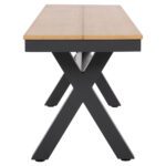 ΠΑΓΚΑΚΙ ΑΛΟΥΜΙΝΙΟΥ TAWNEE HM6038.01 ΑΝΘΡΑΚΙ ΜΕ POLYWOOD ΚΑΘΙΣΜΑ ΣΕ ΦΥΣΙΚΟ ΧΡΩΜΑ 150x36x45Υεκ. - Image 4