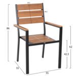 ΠΟΛΥΘΡΟΝΑ ΑΛΟΥΜΙΝΙΟΥ SAGA HM5981.02 ΜΑΥΡΗ-POLYWOOD ΣΕ ΦΥΣΙΚΟ 55x55x86Υεκ. - Image 2