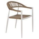 ΠΟΛΥΘΡΟΝΑ ΑΛΟΥΜΙΝΙΟΥ ΛΕΥΚΗ PΕ RATTAN ΜΠΕΖ HM5854.01 55.5x58.5x78 εκ. - Image 4