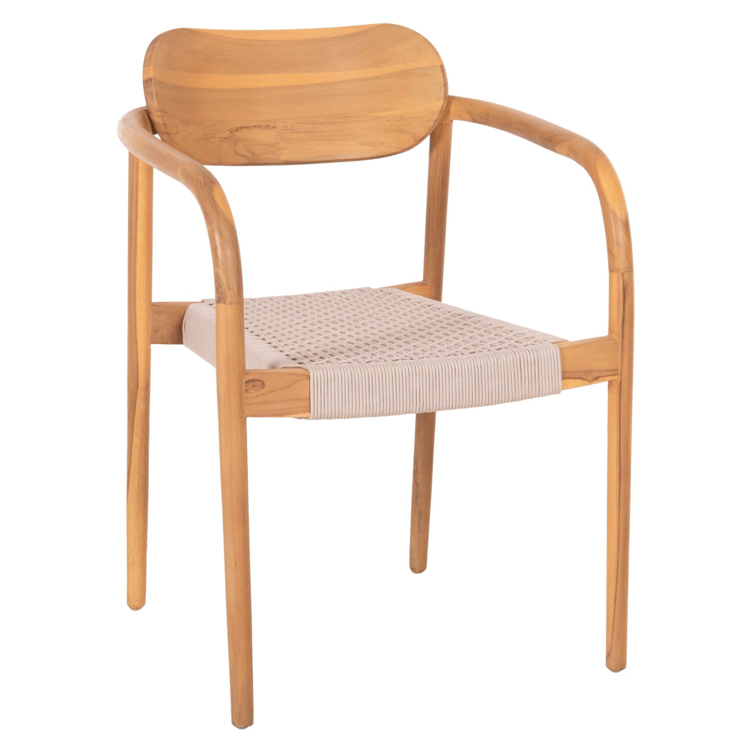 polythrona-fb9963607-xylo-teak-fysiko-mp ΠΟΛΥΘΡΟΝΑ OSLO HM9636.07 ΞΥΛΟ TEAK ΦΥΣΙΚΟ & ΜΠΕΖ ΣΧΟΙΝΙ 55x54x80Yεκ. - Image 1