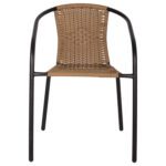 ΠΟΛΥΘΡΟΝΑ ΚΑΡΕΚΛΑ CAMEL ΜΕΤΑΛΛΙΚΗ ΜΑΥΡΗ ΜΕ WICKER ΦΥΣΙΚΟ 50x55x73Y εκ.HM5015.04 - Image 3