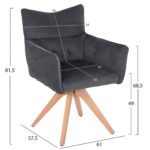 ΠΟΛΥΘΡΟΝΑΚΙ QUILL HM9843.03 ΓΚΡΙ ΥΦΑΣΜΑ-ΞΥΛΟ ΟΞΙΑΣ ΠΟΔΙΑ 61x57,5x91Υεκ. - Image 2