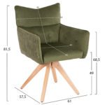 ΠΟΛΥΘΡΟΝΑΚΙ QUILL HM9843.05 ΠΡΑΣΙΝΟ ΥΦΑΣΜΑ-ΞΥΛΟ ΟΞΙΑΣ ΠΟΔΙΑ 61x57,5x91Υεκ. - Image 2