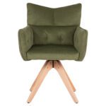 ΠΟΛΥΘΡΟΝΑΚΙ QUILL HM9843.05 ΠΡΑΣΙΝΟ ΥΦΑΣΜΑ-ΞΥΛΟ ΟΞΙΑΣ ΠΟΔΙΑ 61x57,5x91Υεκ. - Image 3