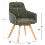 ΠΟΛΥΘΡΟΝΑΚΙ DEW HM9848.05 ΥΦΑΣΜΑ & PU ΣΕ ΠΡΑΣΙΝΟ-ΞΥΛΟ ΟΞΙΑΣ ΠΟΔΙΑ 56,5x62x81,5Υεκ. - Image 2