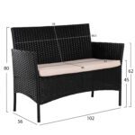 ΣΕΤ ΣΑΛΟΝΙ 4ΤΜΧ STASIA HM6089.01 ΣΥΝΘ.RATTAN ΜΑΥΡΟ-ΚΑΠΟΥΤΣΙΝΟ ΜΑΞΙΛΑΡΙΑ - Image 3
