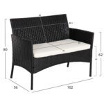 ΣΕΤ ΣΑΛΟΝΙ 4ΤΜΧ STASIA HM6089.04 ΣΥΝΘ.RATTAN ΜΑΥΡΟ-ΜΠΕΖ ΜΑΞΙΛΑΡΙΑ - Image 3