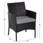 ΣΕΤ ΣΑΛΟΝΙ 4ΤΜΧ STASIA HM6089.10 ΣΥΝΘ.RATTAN ΜΑΥΡΟ-ΓΚΡΙ ΜΑΞΙΛΑΡΙΑ - Image 2