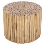 ΤΡΑΠΕΖΙ ΣΑΛΟΝΙΟΥ ΣΤΡΟΓΓΥΛΟ COOTER HM9864 ΚΛΑΔΙΑ TEAK-ΦΥΣΙΚΟ Φ60,5x46Υεκ. - Image 3