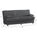 ΚΑΝΑΠΕΣ ΚΡΕΒΑΤΙ ANDRE HM3271.03 ΤΡΙΘΕΣΙΟΣ ΑΝΘΡΑΚΙ ΥΦΑΣΜΑ 193x82x81Υεκ. - Image 2