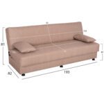 ΚΑΝΑΠΕΣ ΚΡΕΒΑΤΙ ANDRE HM3271.04 ΤΡΙΘΕΣΙΟΣ- ΜΠΕΖ ΥΦΑΣΜΑ 193x82x81Υεκ. - Image 2