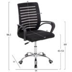 ΚΑΡΕΚΛΑ ΓΡΑΦΕΙΟΥ TRAIL HM1192 ΜΑΥΡΟ MESH-ΠΟΔΙ ΧΡΩΜΙΟΥ 64x55x98,5Υεκ. - Image 2