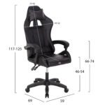 ΚΑΡΕΚΛΑ ΓΡΑΦΕΙΟΥ GAMING MANCER HM1194 ΜΑΥΡΟ PU-ΜΑΥΡΟ ΠΟΛΥΠΡΟΠΥΛΕΝΙΟ 59x69x125Υεκ. - Image 2