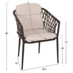 ΠΟΛΥΘΡΟΝΑ ΑΛΟΥΜΙΝΙΟΥ BOLLY HM6080 ΚΑΦΕ-ΣΥΝΘ.RATTAN ΚΑΦΕ-ΜΠΕΖ ΜΑΞΙΛΑΡΙΑ 58,5x67x86Υεκ - Image 2