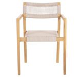 ΠΟΛΥΘΡΟΝΑ CHARLOTTE HM9637.07 ΞΥΛΟ TEAK ΦΥΣΙΚΟ & ΜΠΕΖ ΣΧΟΙΝΙ 58x61x81Yεκ. - Image 3