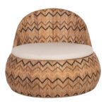 ΠΟΛΥΘΡΟΝΑ ΣΤΡΟΓΓΥΛΗ LADLON HM5992 RATTAN ΦΥΣΙΚΟ-ΕΚΡΟΥ ΜΑΞΙΛΑΡΙ 97x97x76Υεκ. - Image 3