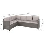 ΣΕΤ ΣΑΛΟΝΙ ΔΕΞΙΑ ΓΩΝΙΑ & ΤΡΑΠΕΖΙ CARSON HM6078.01 ΓΚΡΙ ΣΥΝΘ.RATTAN-ΜΑΞΙΛΑΡΙΑ-PS ΞΥΛΕΙΑ - Image 2