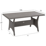 ΣΕΤ ΣΑΛΟΝΙ ΔΕΞΙΑ ΓΩΝΙΑ & ΤΡΑΠΕΖΙ CARSON HM6078.01 ΓΚΡΙ ΣΥΝΘ.RATTAN-ΜΑΞΙΛΑΡΙΑ-PS ΞΥΛΕΙΑ - Image 3