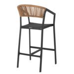 ΣΚΑΜΠΟ ΑΛΟΥΜΙΝΙΟΥ ΑΝΘΡΑΚΙ ΜΕ ΜΠΡΑΤΣΑ RATTAN & TEXTLINE 56x58x105Yεκ.HM5892.21 - Image 4
