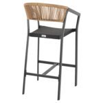 ΣΚΑΜΠΟ ΑΛΟΥΜΙΝΙΟΥ ΜΑΥΡΟ ΜΕ ΜΠΡΑΤΣΑ RATTAN & TEXTLINE 56x58x105Yεκ.HM5892.25 - Image 4