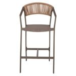 ΣΚΑΜΠΟ ΑΛΟΥΜΙΝΙΟΥ ΣΑΜΠΑΝΙ ΜΕ ΜΠΡΑΤΣΑ RATTAN & TEXTLINE 56x58x105Yεκ.HM5892.23 - Image 2