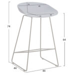 ΣΚΑΜΠΟ ΜΠΑΡ NAILA HM9299.01 ΛΕΥΚΟ ΜΕΣΑΙΟΥ ΥΨΟΥΣ 44x44x74Yεκ. - Image 2