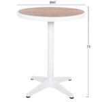 ΤΡΑΠΕΖΙ ΑΛΟΥΜΙΝΙΟΥ ΣΤΡΟΓΓΥΛΟ ALEXA HM6086.02 ΛΕΥΚΟ-POLYWOOD TOP ΦΥΣΙΚΟ Φ60x73Υεκ. - Image 2