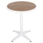 ΤΡΑΠΕΖΙ ΑΛΟΥΜΙΝΙΟΥ ΣΤΡΟΓΓΥΛΟ ALEXA HM6086.02 ΛΕΥΚΟ-POLYWOOD TOP ΦΥΣΙΚΟ Φ60x73Υεκ. - Image 3