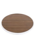 ΤΡΑΠΕΖΙ ΑΛΟΥΜΙΝΙΟΥ ΣΤΡΟΓΓΥΛΟ ALEXA HM6086.02 ΛΕΥΚΟ-POLYWOOD TOP ΦΥΣΙΚΟ Φ60x73Υεκ. - Image 4