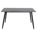 ΤΡΑΠΕΖΙ RAVEN HM9856 ΚΕΡΑΜΙΚΟ TOP ΑΝΘΡΑΚΙ ΜΑΡΜΑΡΟ-ΜΑΥΡΟ ΜΕΤΑΛΛΟ 140x80x76Υεκ. - Image 3