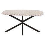 ΤΡΑΠΕΖΙ ΟΒΑΛ RODDEN HM11903.03 ΜΕ WERZALIT TERRAZZO-ΜΑΥΡΗ ΧΙΑΣΤΙ ΒΑΣΗ 146x94x75Υεκ - Image 3