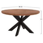 ΤΡΑΠΕΖΙ ΣΤΡΟΓΓΥΛΟ MONTANA SUPERIOR HM9903 4εκ.ΠΑΧΟΣ ΜΑΣΙΦ ΞΥΛΟ ΑΚΑΚΙΑΣ Φ120Χ77Υεκ - Image 2
