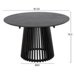 ΤΡΑΠΕΖΙ ΤΡΑΠΕΖΑΡΙΑΣ FRANTZ HM9388.12 ΜΑΣΙΦ MINDI ΞΥΛΟ ΣΕ ΜΑΥΡΟ Φ120X76,5Υεκ. - Image 2