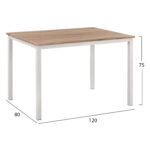 ΤΡΑΠΕΖΙ ΤΡΑΠΕΖΑΡΙΑΣ GOOSE HM9532.02 MDF SONAMA-ΛΕΥΚΟ ΜΕΤΑΛΛΟ 120X80Χ75Yεκ. - Image 2