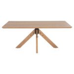 ΤΡΑΠΕΖΙ PAOLO HM9853 MDF ΜΕ ΚΑΠΛΑΜΑ ΦΡΑΞΙΝΟΥ-ΠΟΔΙΑ RUBBERWOOD-ΦΥΣΙΚΟ 180x90x75Yεκ - Image 3