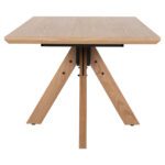 ΤΡΑΠΕΖΙ PAOLO HM9853 MDF ΜΕ ΚΑΠΛΑΜΑ ΦΡΑΞΙΝΟΥ-ΠΟΔΙΑ RUBBERWOOD-ΦΥΣΙΚΟ 180x90x75Yεκ - Image 4